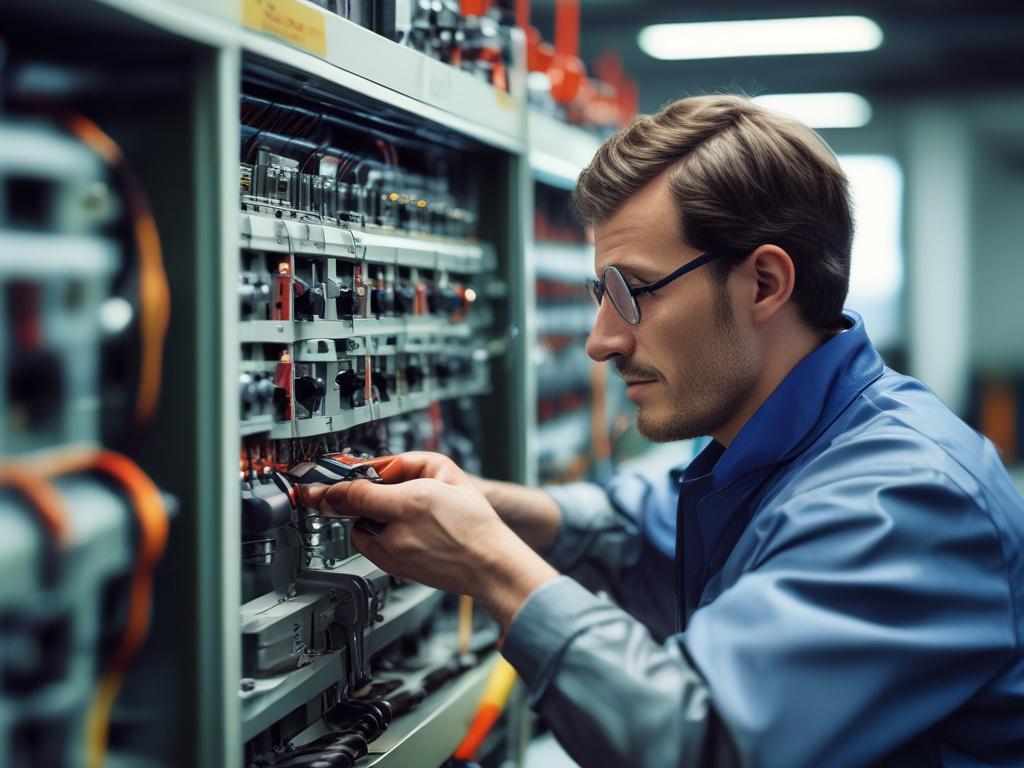 A close up shot of a skilled technician working on