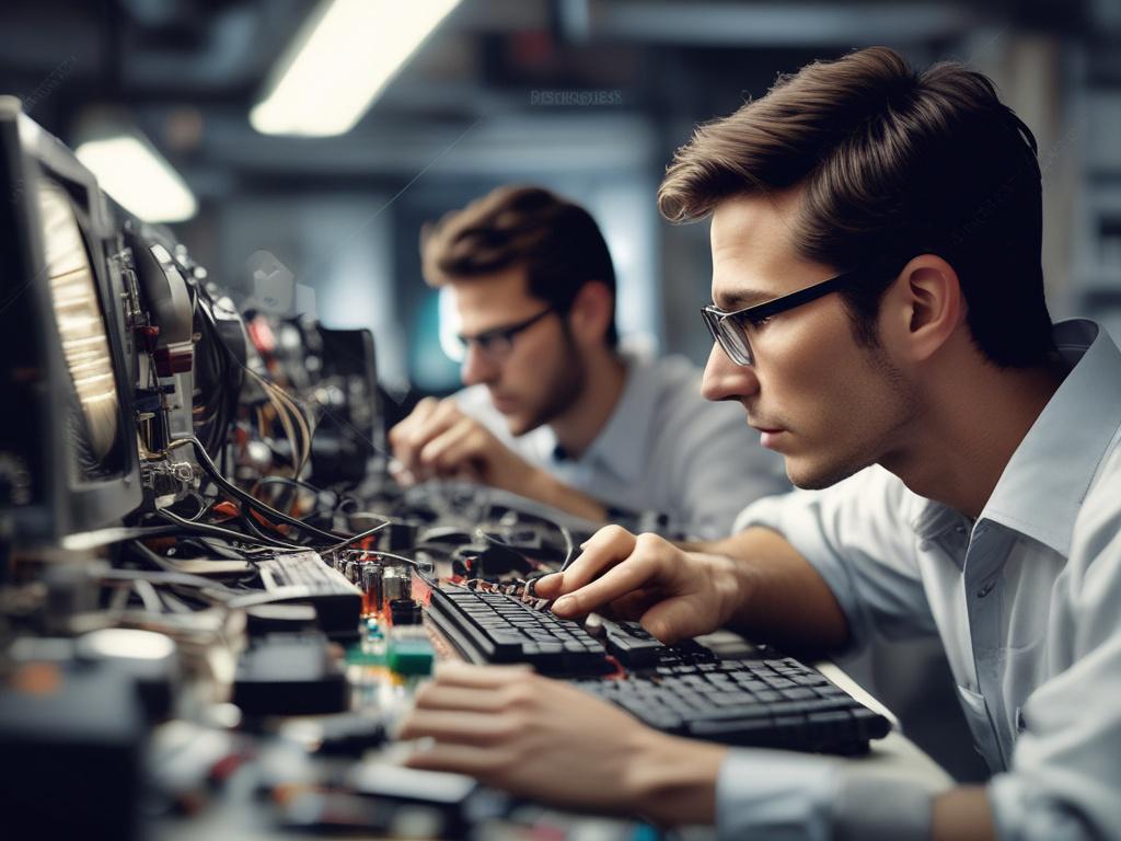 A close up shot of a technician working on a